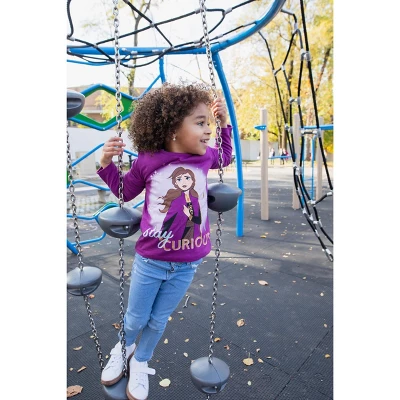 Disney Frozen Princess Anna Elsa Christmas Girls 3 Pack T-Shirts Little Kid To Big Kid - Image 2