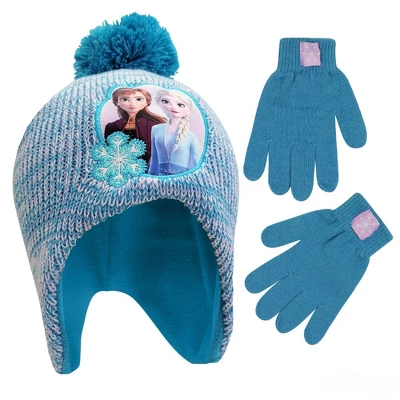 Disney Frozen Elsa And Anna Winter Hat And Kids Gloves Set, Little Girls Ages 4-7 - Image 6