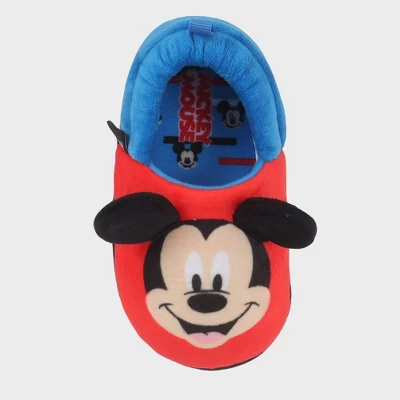 Toddler Boys' Disney Mickey Sock Slippers - Blue - Image 2