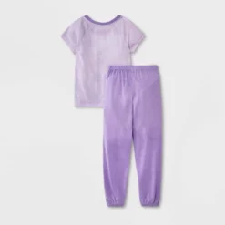 Girls' Disney Princess Watercolor 5pc Pajama Set - Pink/Green/Purple