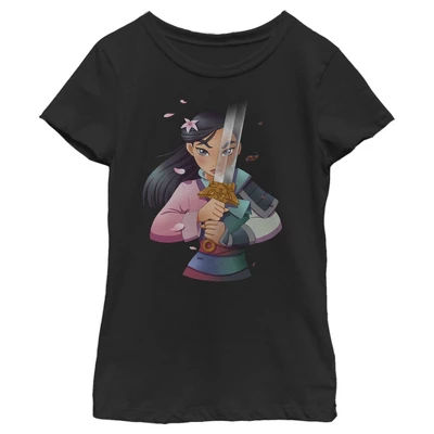 Disney Girl's Mulan Anime Reflection T-Shirt - Image 2