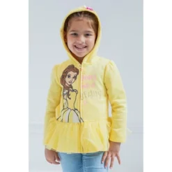 Disney Princess Moana Cindrella Ariel Belle Zip Up Hoodie Toddler