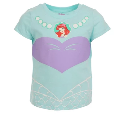 Disney Princess Moana Jasmine Belle Girls 5 Pack T-Shirts Little Kid To Big - Image 4