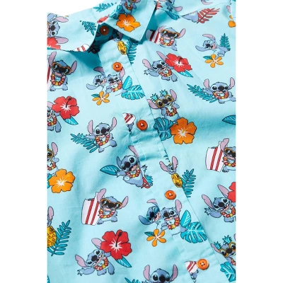 Disney Lilo & Stitch Mickey Mouse Lion King Simba Hawaiian Blue Button Down Shirt Toddler - Image 4