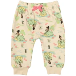 Disney Princess Ariel Tiana Belle Girls French Terry 3 Pack Pants Toddler