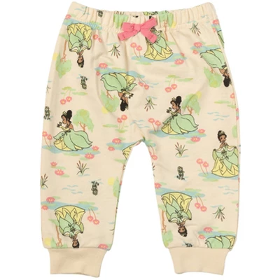 Disney Princess Ariel Tiana Belle Girls French Terry 3 Pack Pants Toddler