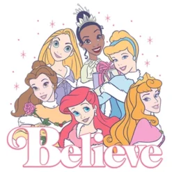 Girl's Disney Princess Believe Sparkle Collage T-Shirt