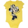 Disney Minnie Mouse Mickey Donald Duck Baby Girls 5 Pack Bodysuits Newborn To Infant