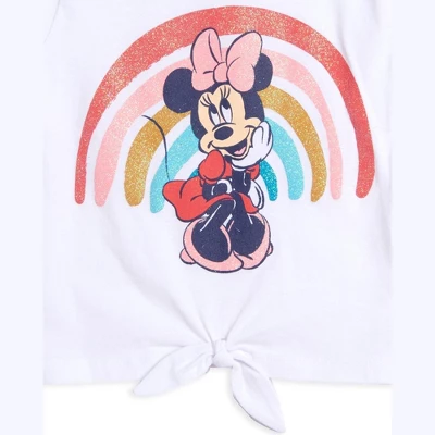 Disney Frozen Minnie Mouse Little Mermaid Elsa Princess Anna Peplum T-Shirt Shorts & Scrunchie 3 Pc Set Infant To Big Kid - Image 5