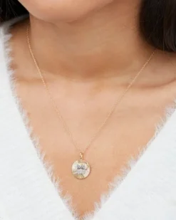 Disney Minnie Mouse Yellow Gold Over Sterling Silver Cubic Zirconia Disc Pendant Necklace, 16 + 2"