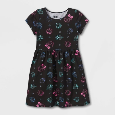 Girls' Disney Villain Short Sleeve Dress - Black - Image 3