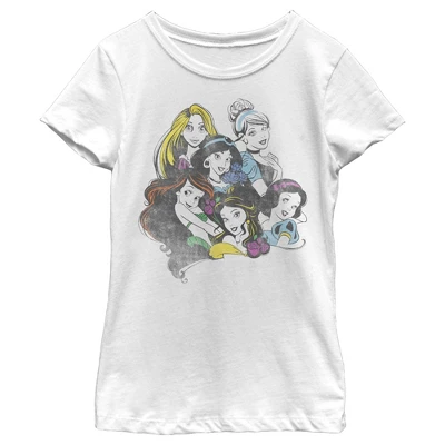 Girl's Disney Princesses Group Bold Color Pop T-Shirt - Image 3