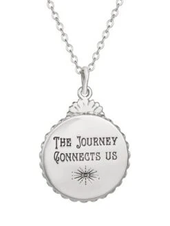 Disney Womens Frozen II Sterling Silver Frozen Necklace With Anna And Elsa Pendant Jewelry - Elsa Necklace, 18''