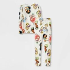 Girls' Disney Princess Snug Fit 4pc Pajama Set - Purple