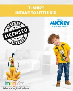 Disney Mickey Mouse Goofy Graphic T-Shirt Yellow