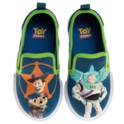 Disney Toy Story Kids Casual No Lace Shoes - Buzz Lightyear Sheriff Woody Low Top Canvas Slip-on Tennis Boys Sneakers (Size 5-12 Toddler - Little Kid)