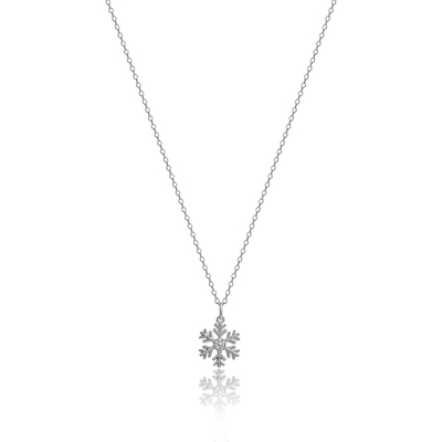 Disney Frozen Womens Snowflake Sterling Silver Pendant Necklace - Frozen Jewelry, 16'' - Image 2