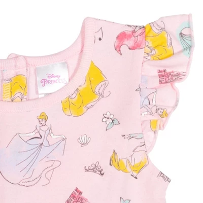 Disney Princess Mulan Belle Ariel Cinderella Sleeveless Romper Pink - Image 3