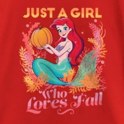 Girl's Disney Ariel Just A Girl Who Loves Fall T-Shirt
