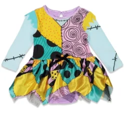 Disney Nightmare Before Christmas Sally Girls Cosplay Dress Tights And Headband 3 Piece Costume Set Newborn To Infant