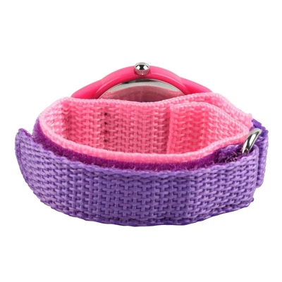 Girls' Disney Princess Belle Pink Plastic Time Teacher Watch - Purple - Image 2