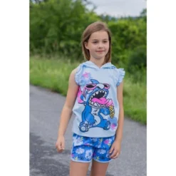 Disney Minnie Mouse Lilo & Stitch Girls French Terry Tank Top Shirt Dolphin And Active Shorts Little Kid To Big Kid