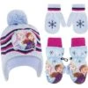 Disney Frozen Elsa And Anna Girls Winter Hat With Knit And Insulated Ski Mittens Or Gloves Set, (Kids Ages 2-7)
