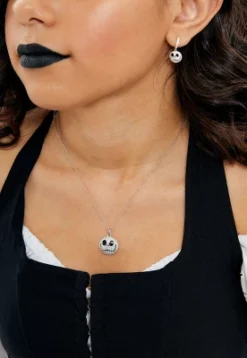 Disney The Nightmare Before Christmas Womens Sterling Silver And Cubic Zirconia Jack Pendant Necklace, 18''