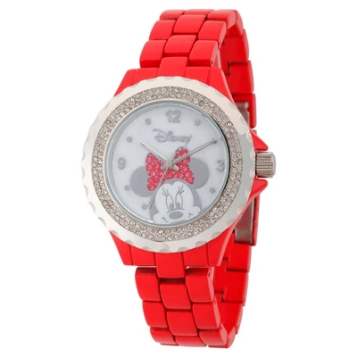 Women's Disney Minnie Mouse Enamel Sparkle Alloy Watch - Image 6