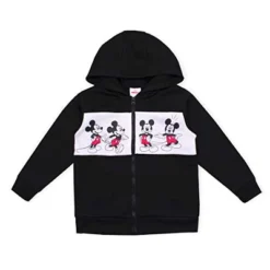 Disney Boy's 2-Pack Mickey Mouse Graphic Hooded Sweatshirt And Full Zip Hoodie Set For Kids