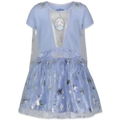 Disney Frozen Princess Anna Elsa Girls Cosplay Costume Gown And Headband Little Kid To Big Kid