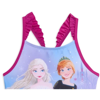 Disney Princess Anna Elsa Girls Tankini Top And Bikini Bottom Swim Set Toddler To Little Kid - Image 3