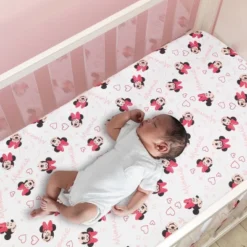 Disney Baby Lambs & Ivy Minnie Mouse Love Fitted Crib Sheet