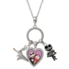 Disney The Nightmare Before Christmas Womens Jack And Sally Pendant Necklace With Charms