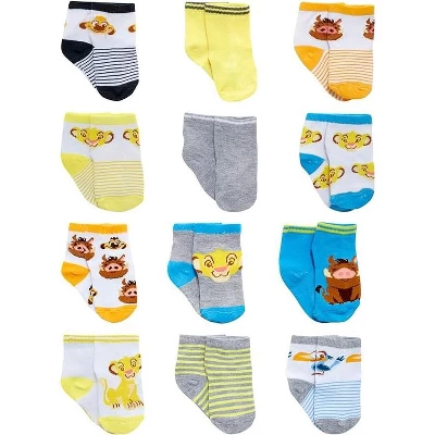 Disney Baby Boys’ Socks - 12 Pack Mickey Mouse, Winnie The Pooh, Lion King, Toy Story (Newborn/Infant) - Image 3