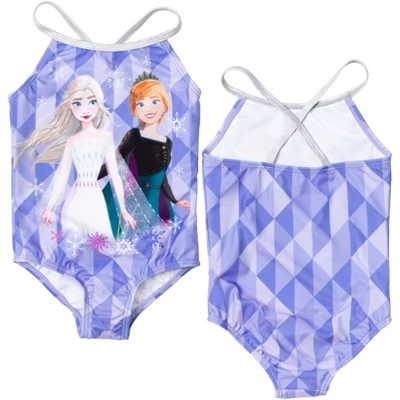 Disney Princess Anna Elsa Frozen Girls 2 Pack One Piece Bathing Suits Little Kid To Big Kid - Image 4